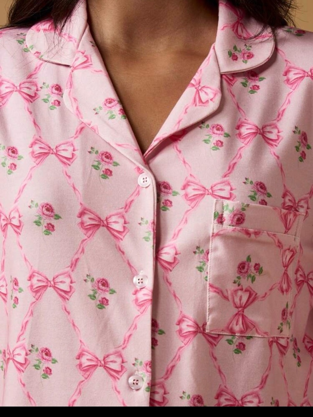 🆕💖Missguided Bow Button Down PJ Set - Picture 6 of 6